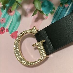 Guess Black Belt with Gold Buckle Medium